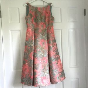 COPY - Adrianna Papell Metallic Jacquard Fit & Flare Midi Dress Size 10